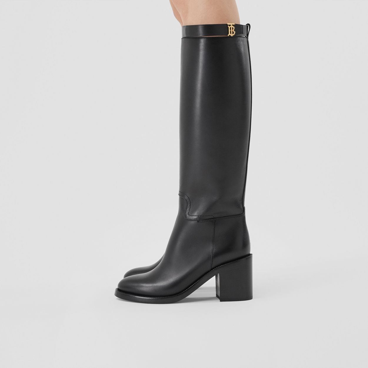 Monogram Motif Leather Knee-high Boots - 4