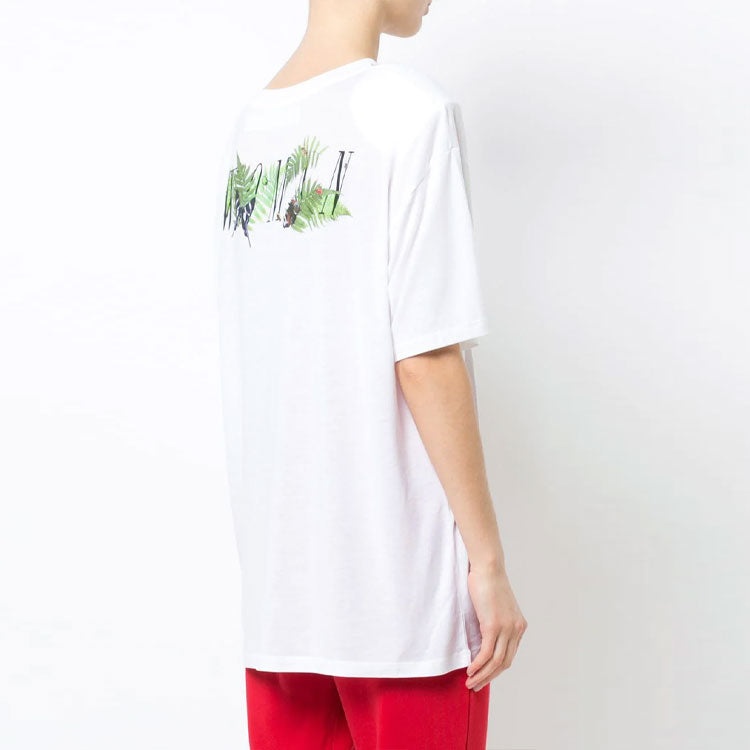 (WMNS) Off-White Printed Back Slit Crewneck Oversized T-shirt White OWAA035R184040060140 - 3