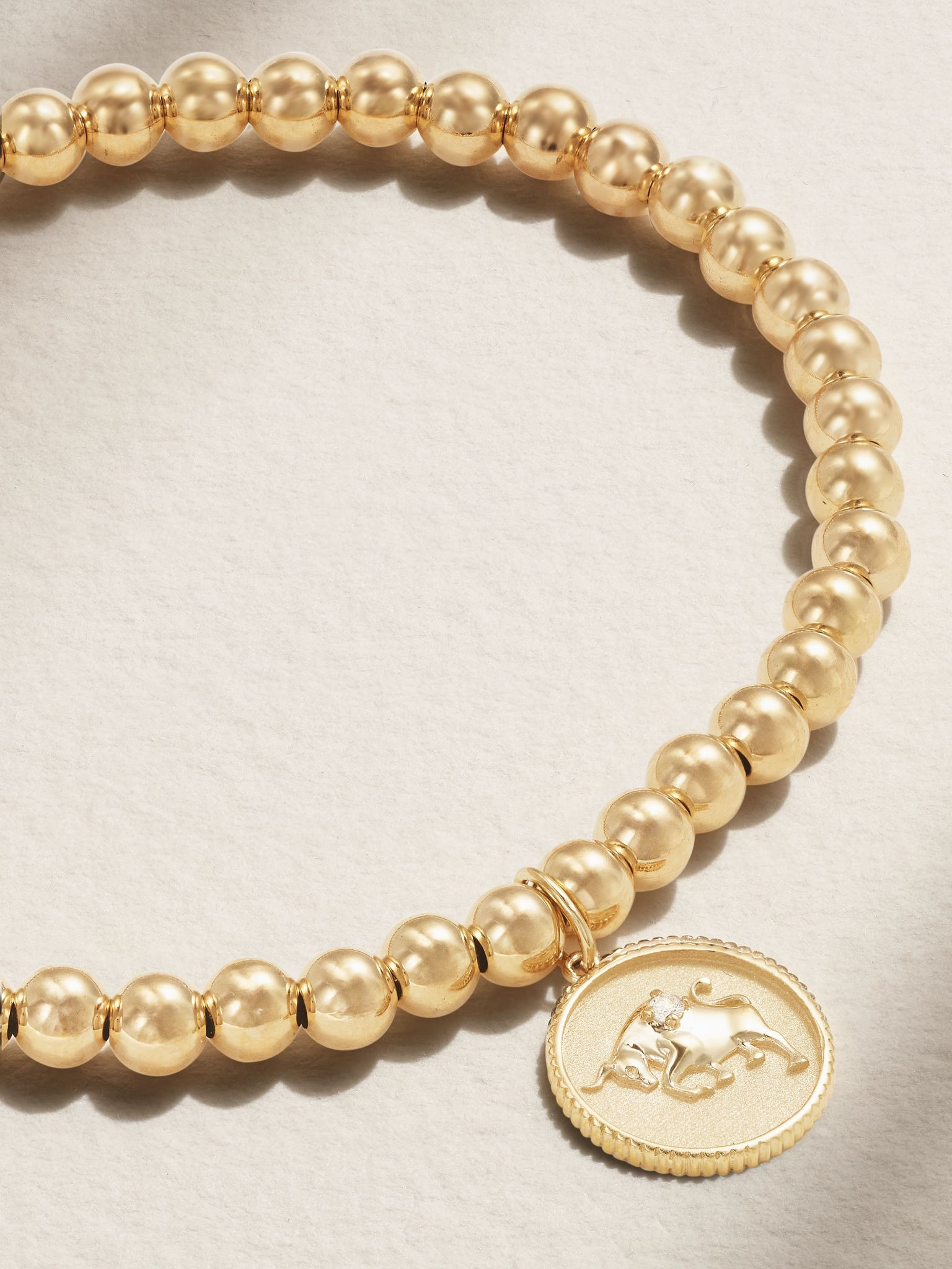 Taurus 14-karat gold diamond bracelet Gold - 4
