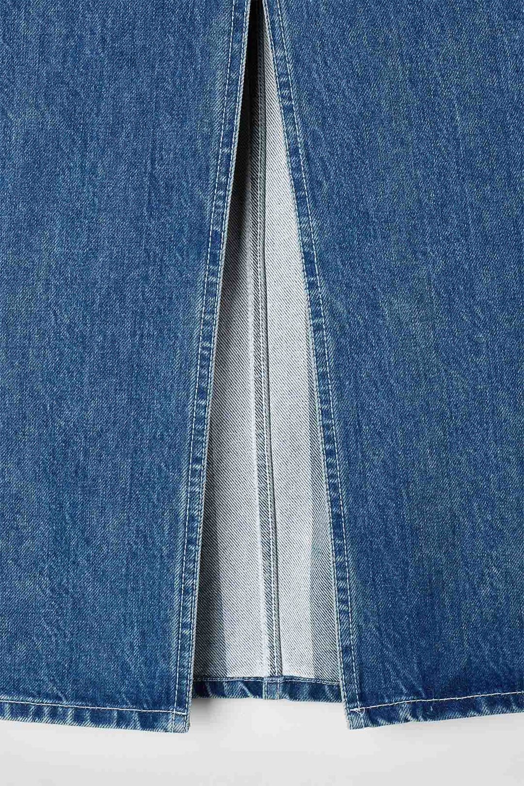 BELLIDENTRO LONG SPLIT SKIRT / light washed denim - 3