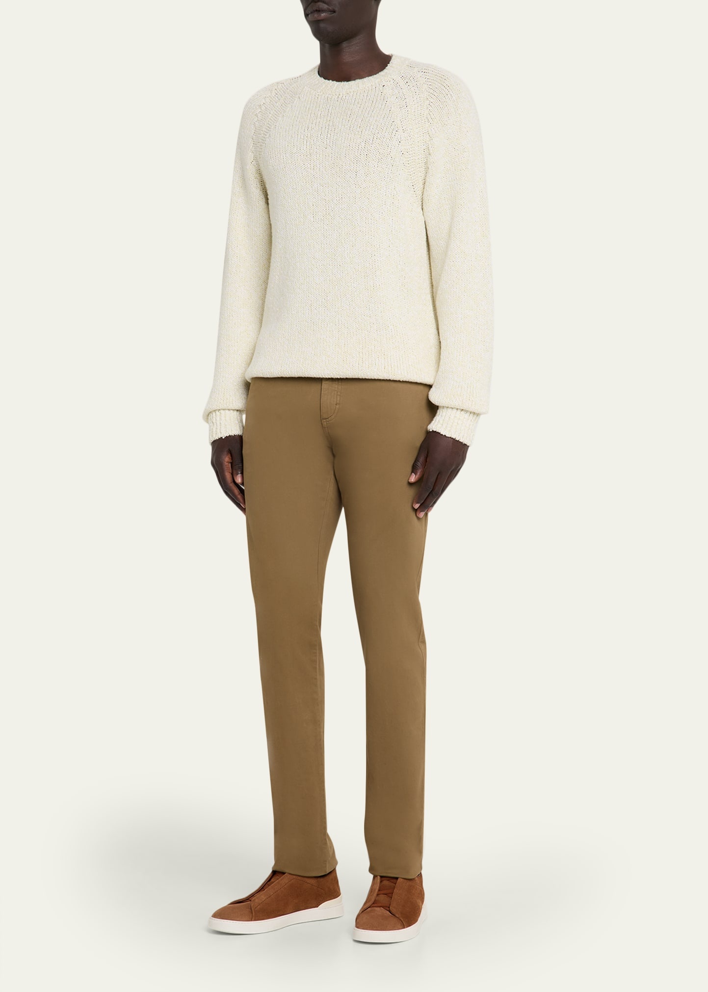 Men's Mouline Cotton Knit Crewneck Sweater - 2