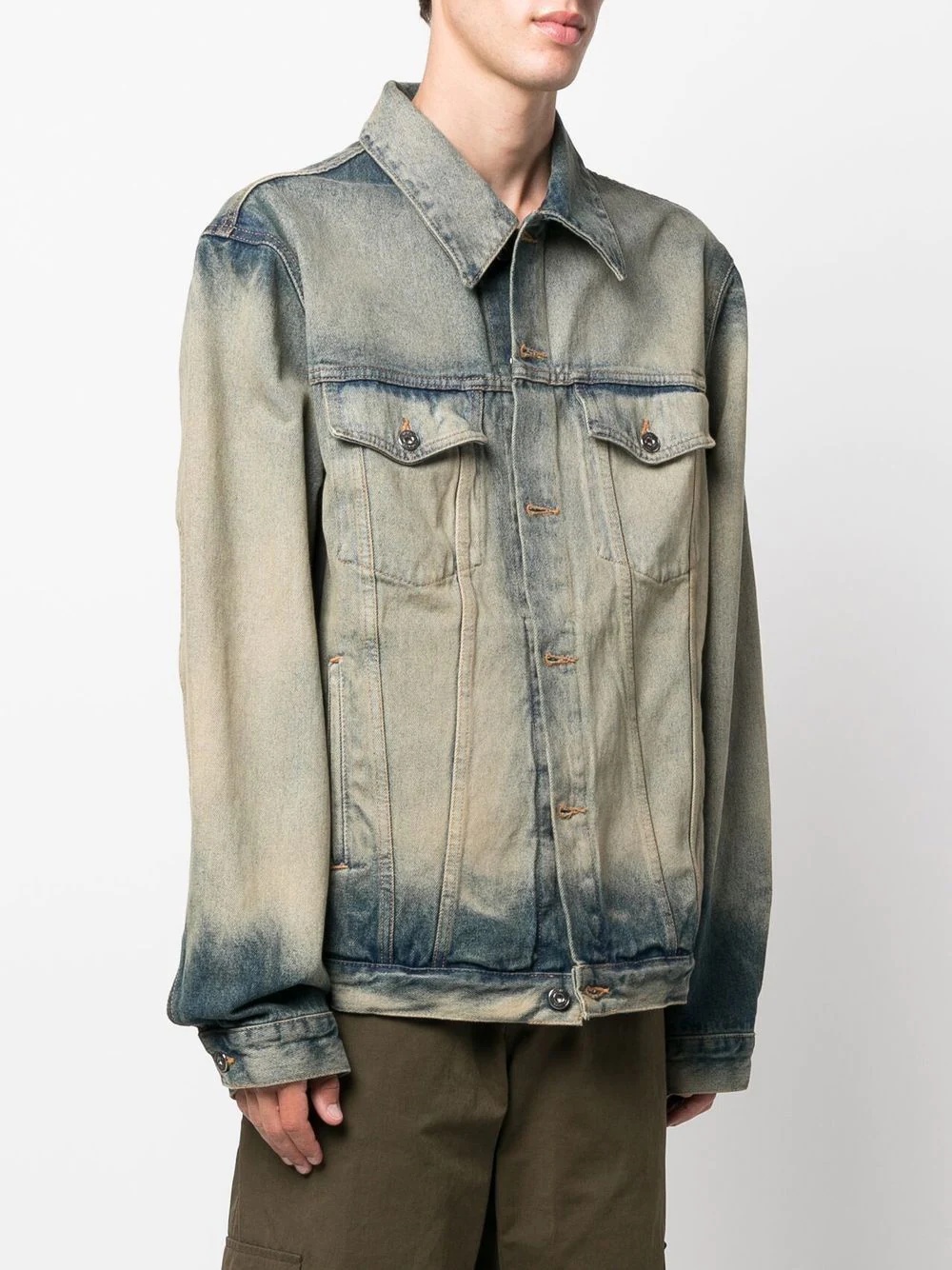 acid-wash denim jacket - 3