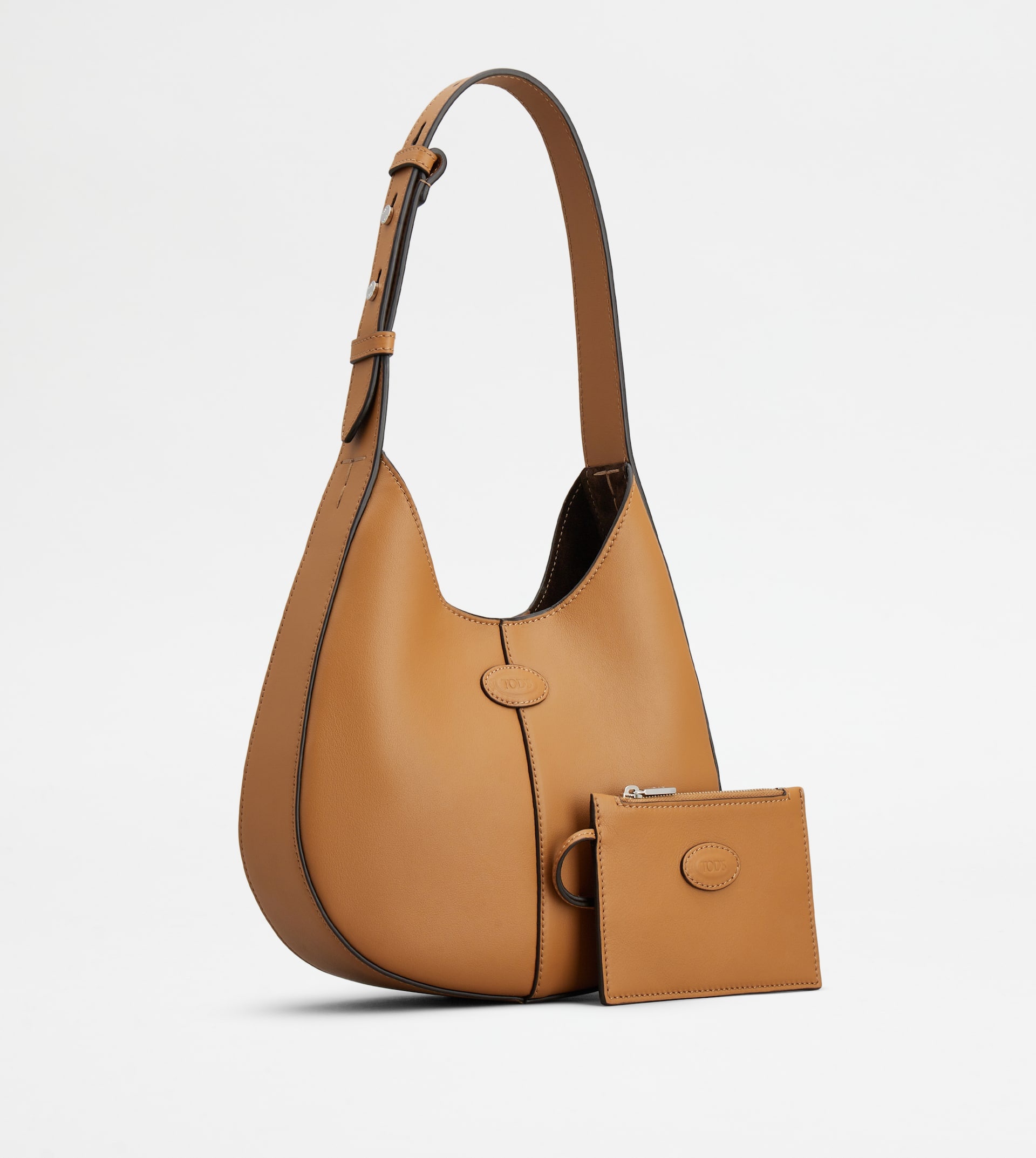 TOD'S DI BAG HOBO IN LEATHER MINI - BROWN - 3