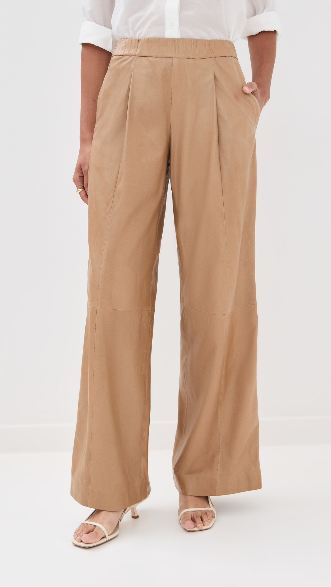 Leather Eva Pants with Bias Trim - 2