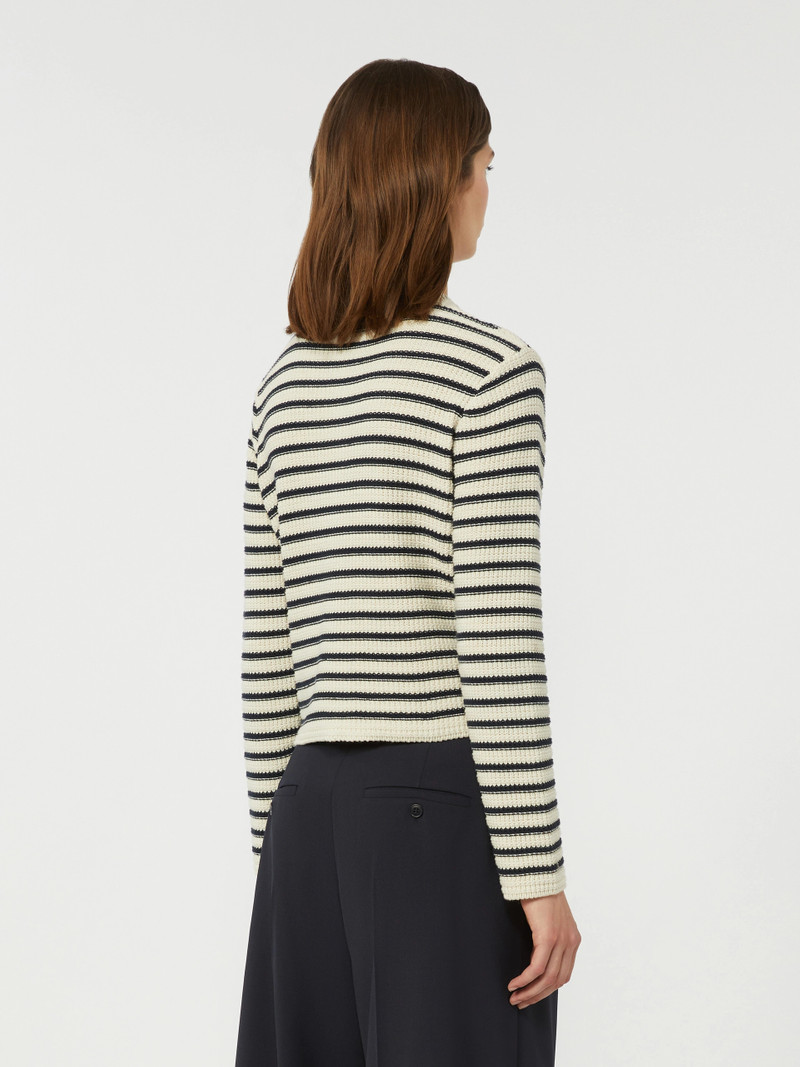 VODKA Cropped cotton cardigan - NAVY 4