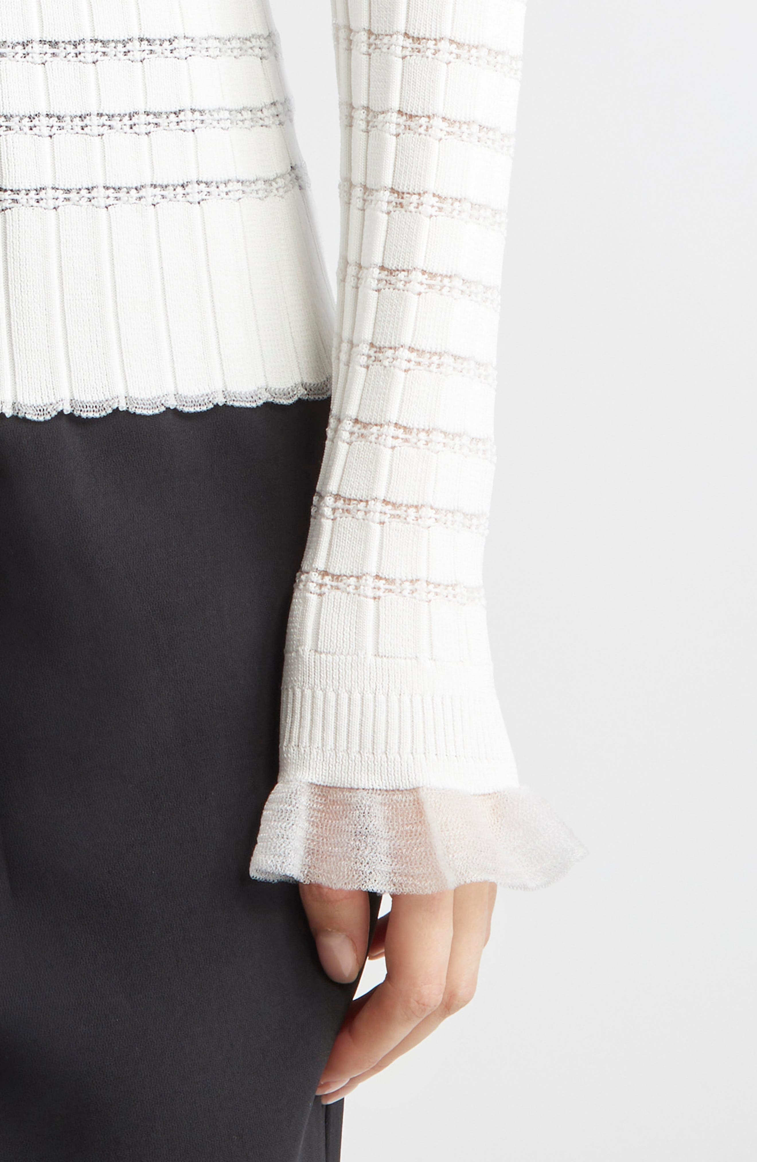 3.1 Phillip Lim Texture Knit Long Sleeve Polo in Ivory at Nordstrom - 5