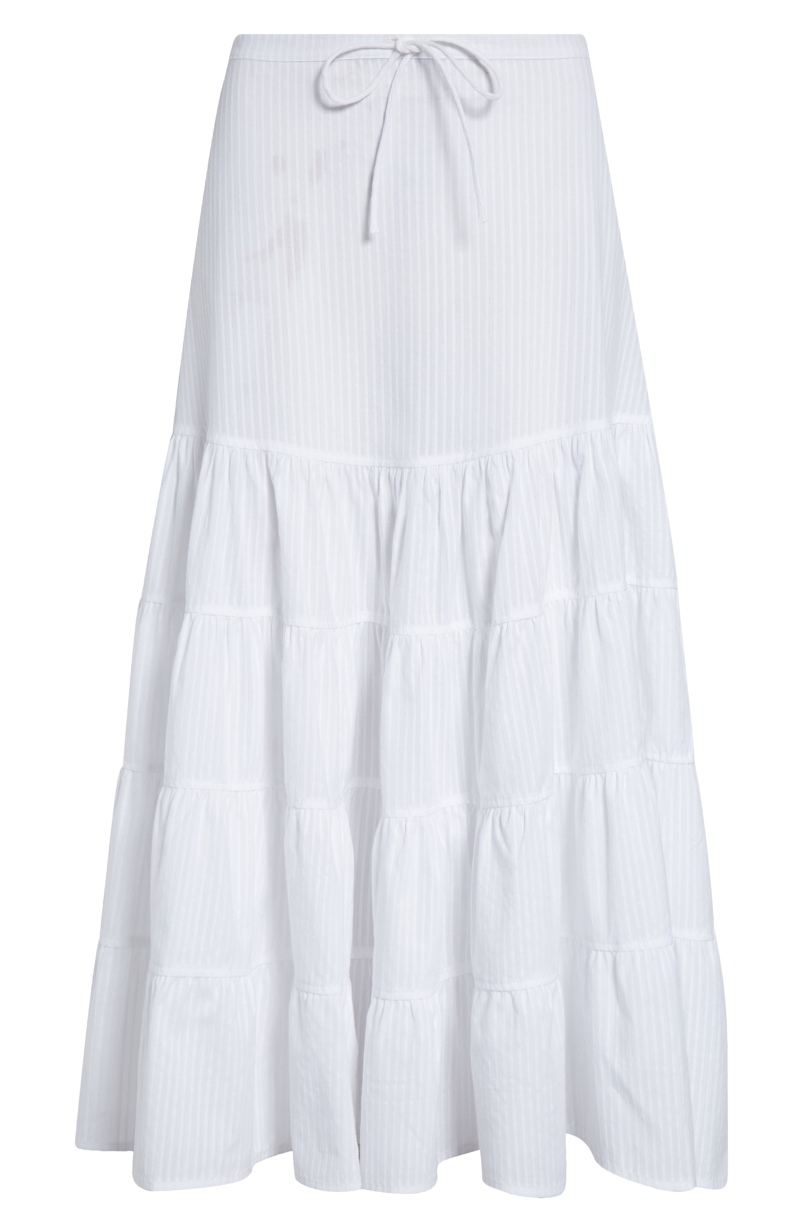 Paloma Wool Long Etoile Stripe Tiered Cotton Maxi Skirt in White at Nordstrom - 6