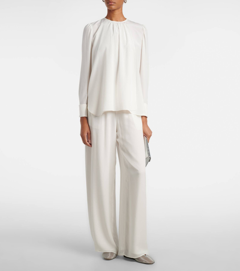 Oscar de la Renta Mid-rise silk straight pants outlook