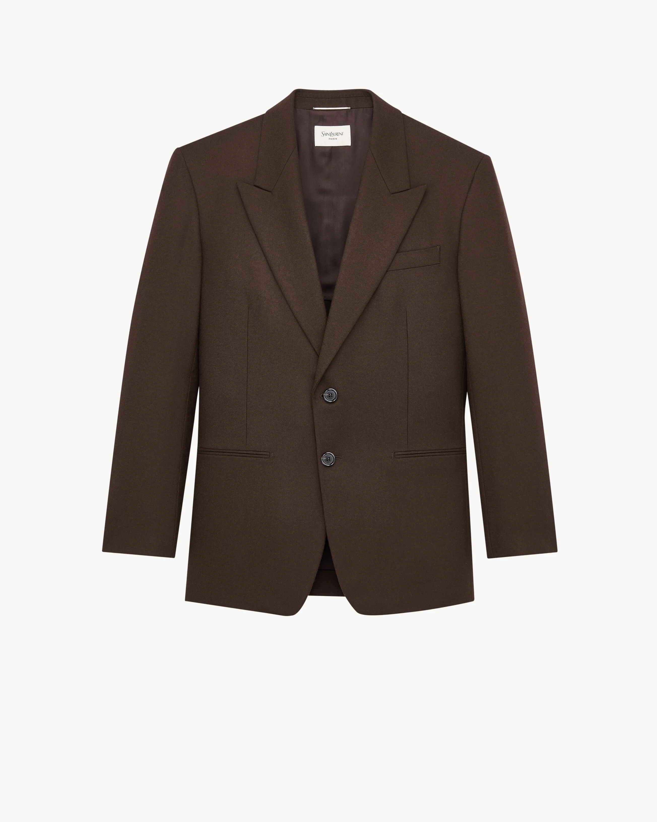 SINGLE-BREASTED JACKET IN BRUSHED WOOL FLANNEL - 1