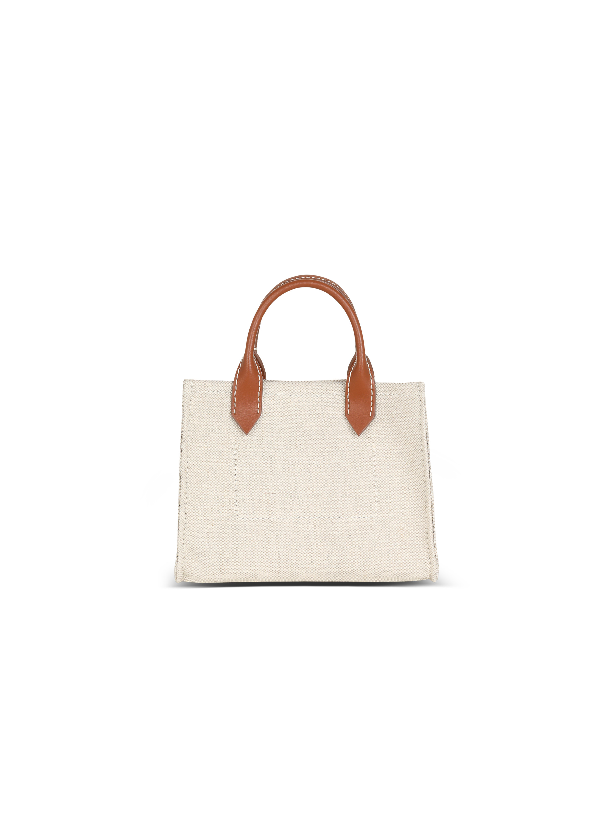 B-Army mini canvas shopping bag with leather inserts 4