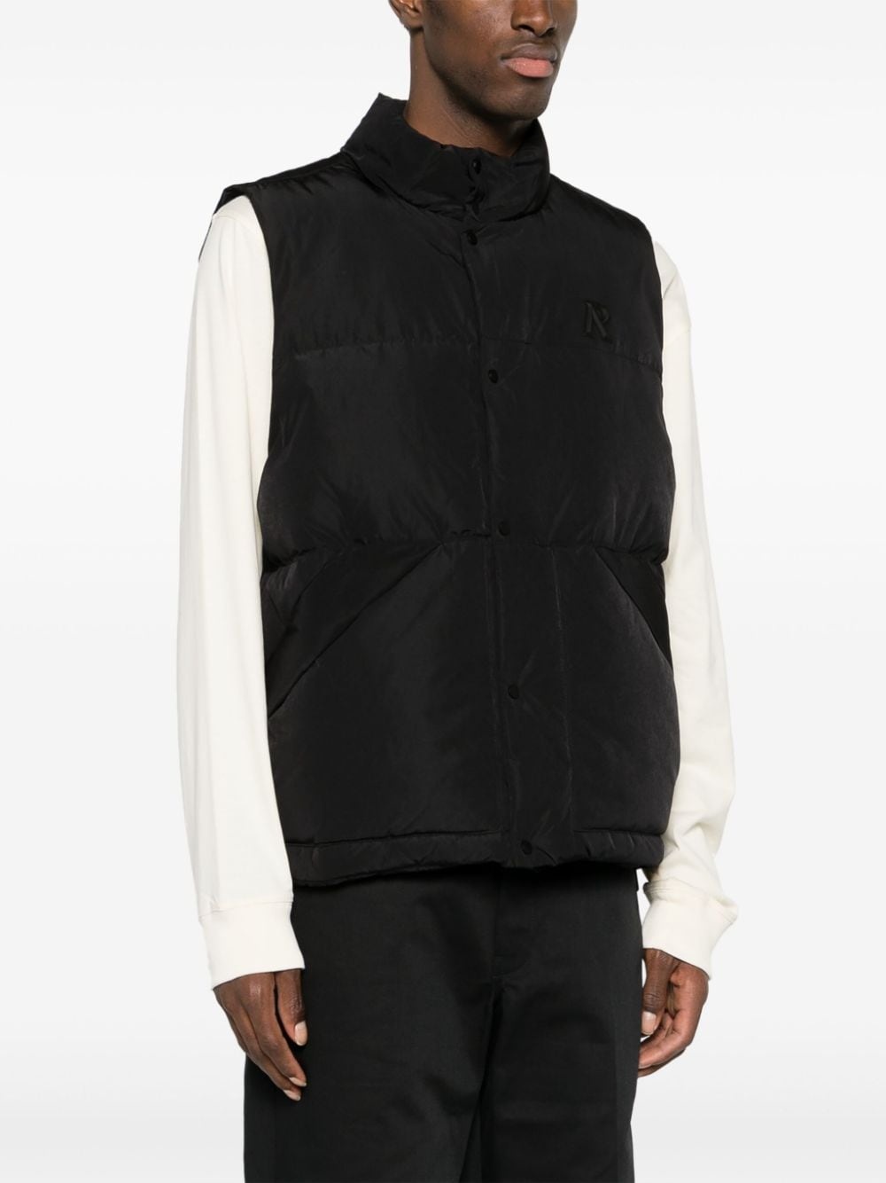 logo-appliquÃ© quilted gilet - 3