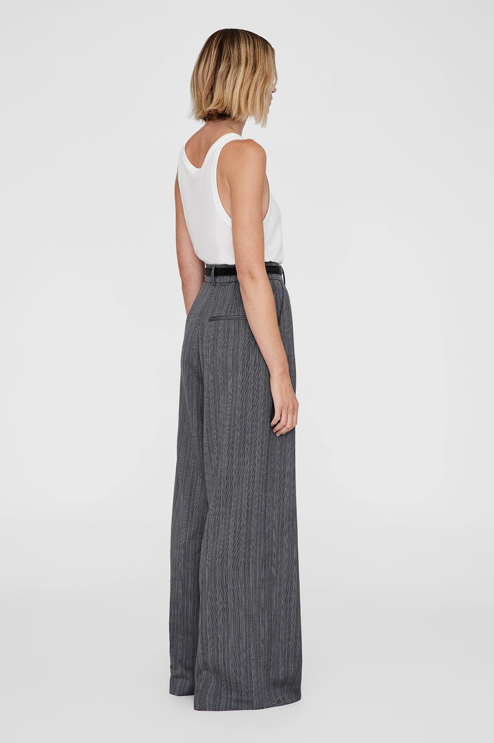 Lou Trouser - Black And Grey Stripe - 3