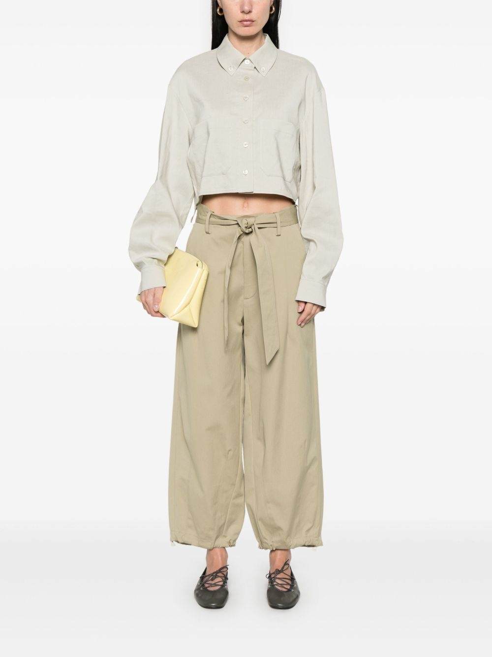 pocket cropped shirt - 2