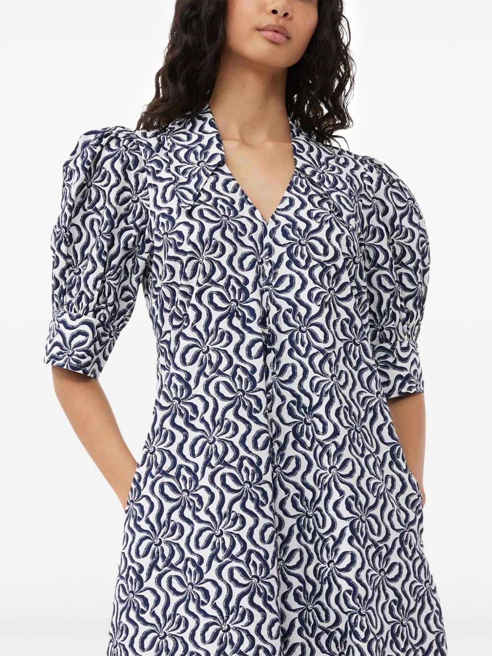 graphic-print organic-cotton midi dress - 5