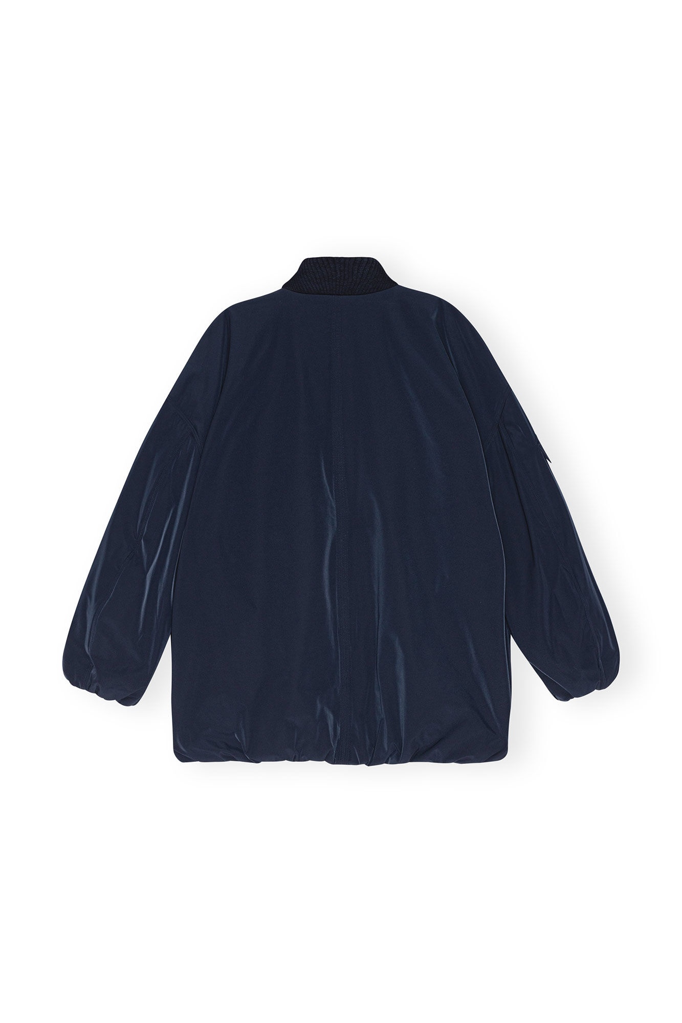 BLUE TWILL OVERSIZED BOMBER JACKET - 6