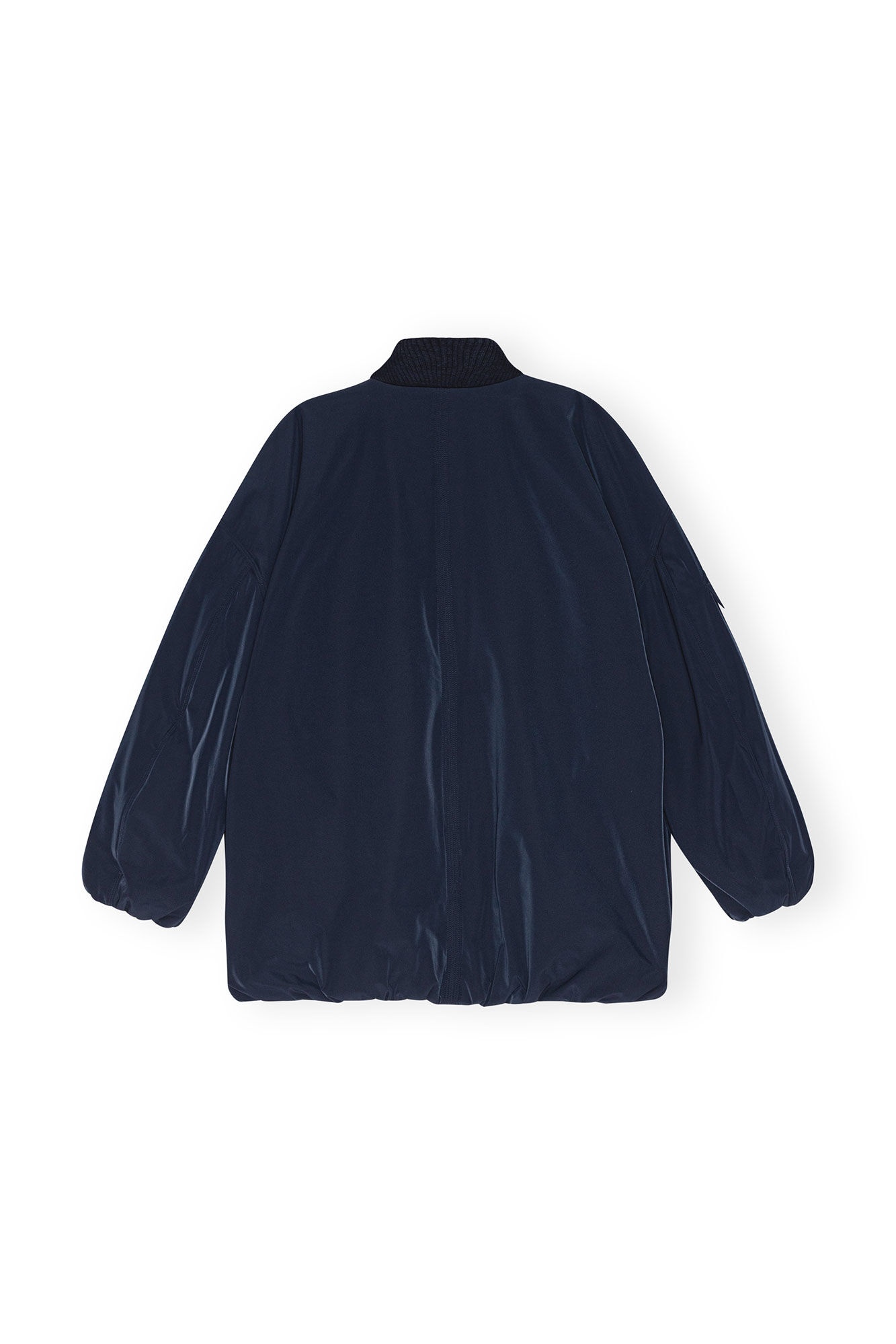 BLUE TWILL OVERSIZED BOMBER JACKET - 2