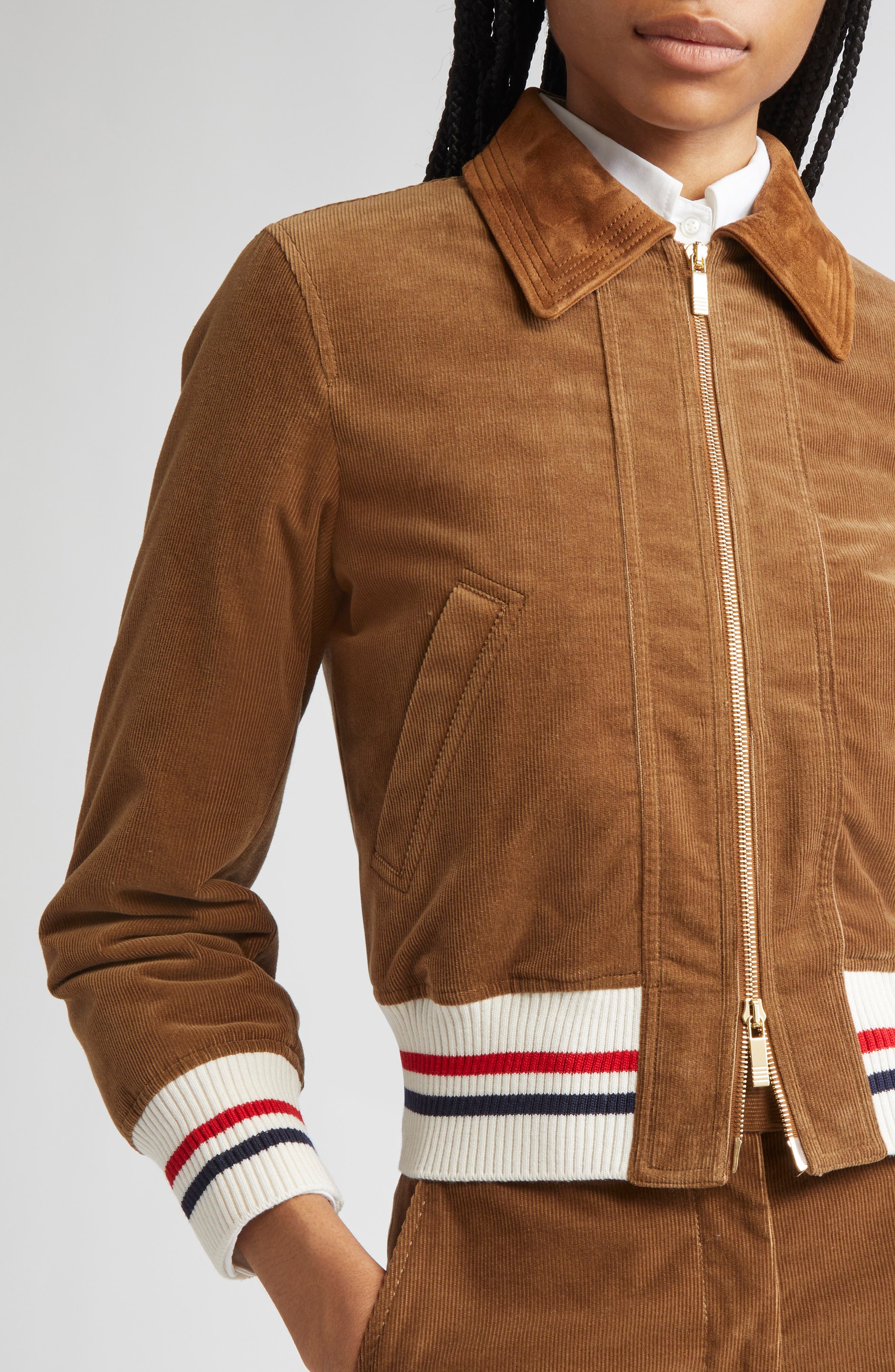 Thom Browne Corduroy Crop Down Bomber Jacket at Nordstrom - 5