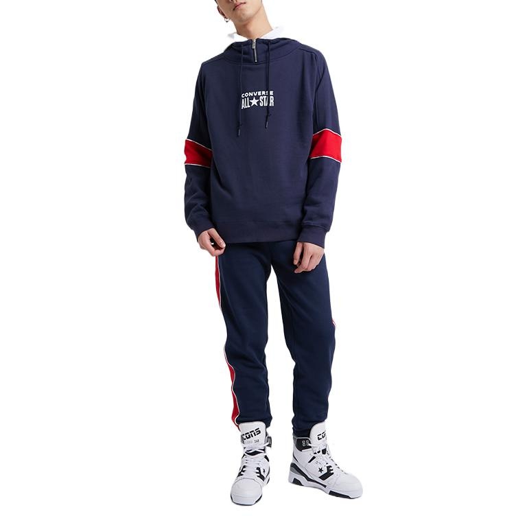 Converse All Star Funnel Neck Quarter Zip Crew Sweatshirt 'Navy' 10018299-A01 - 4