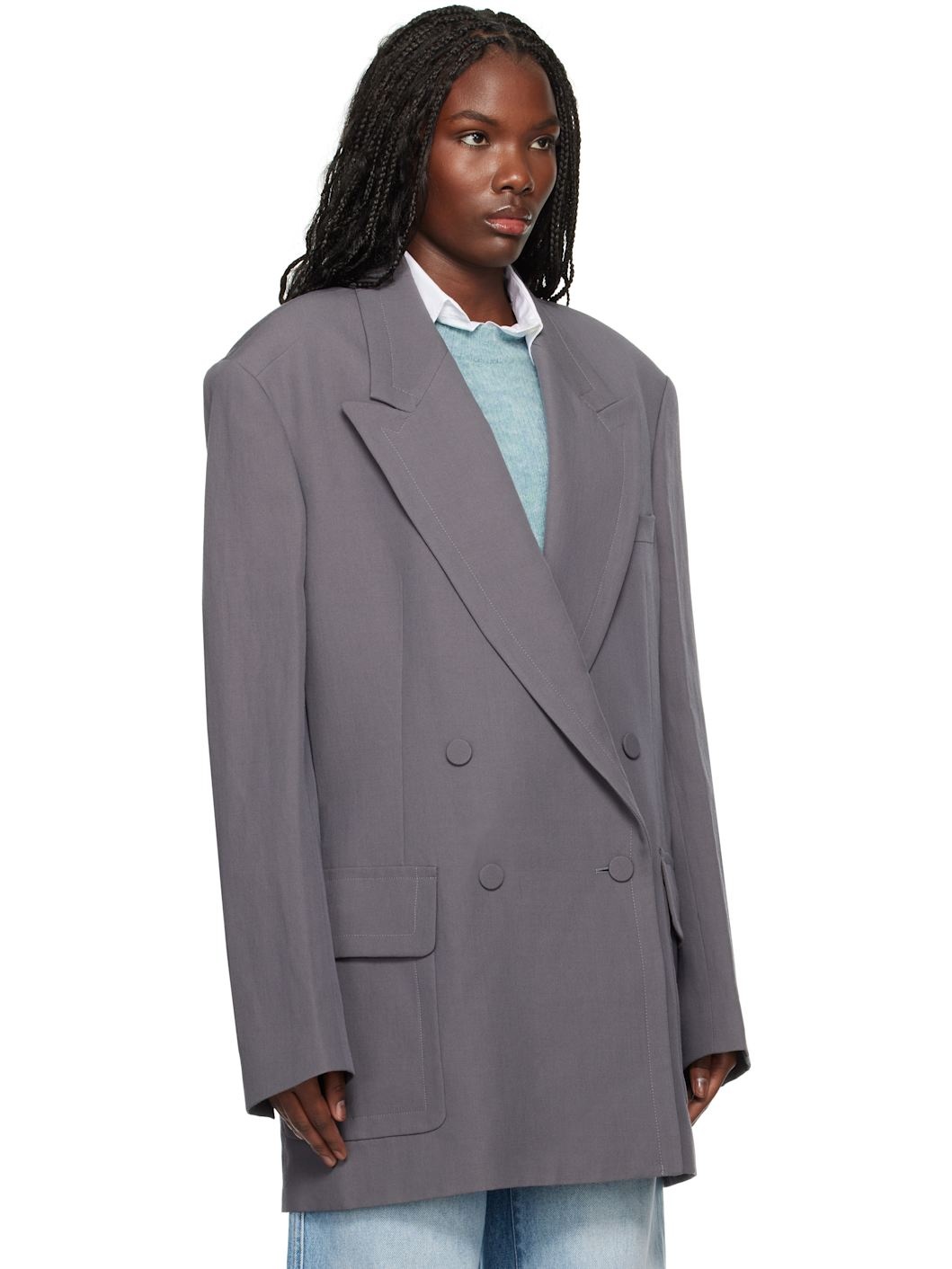 Taupe Wool Blazer - 2