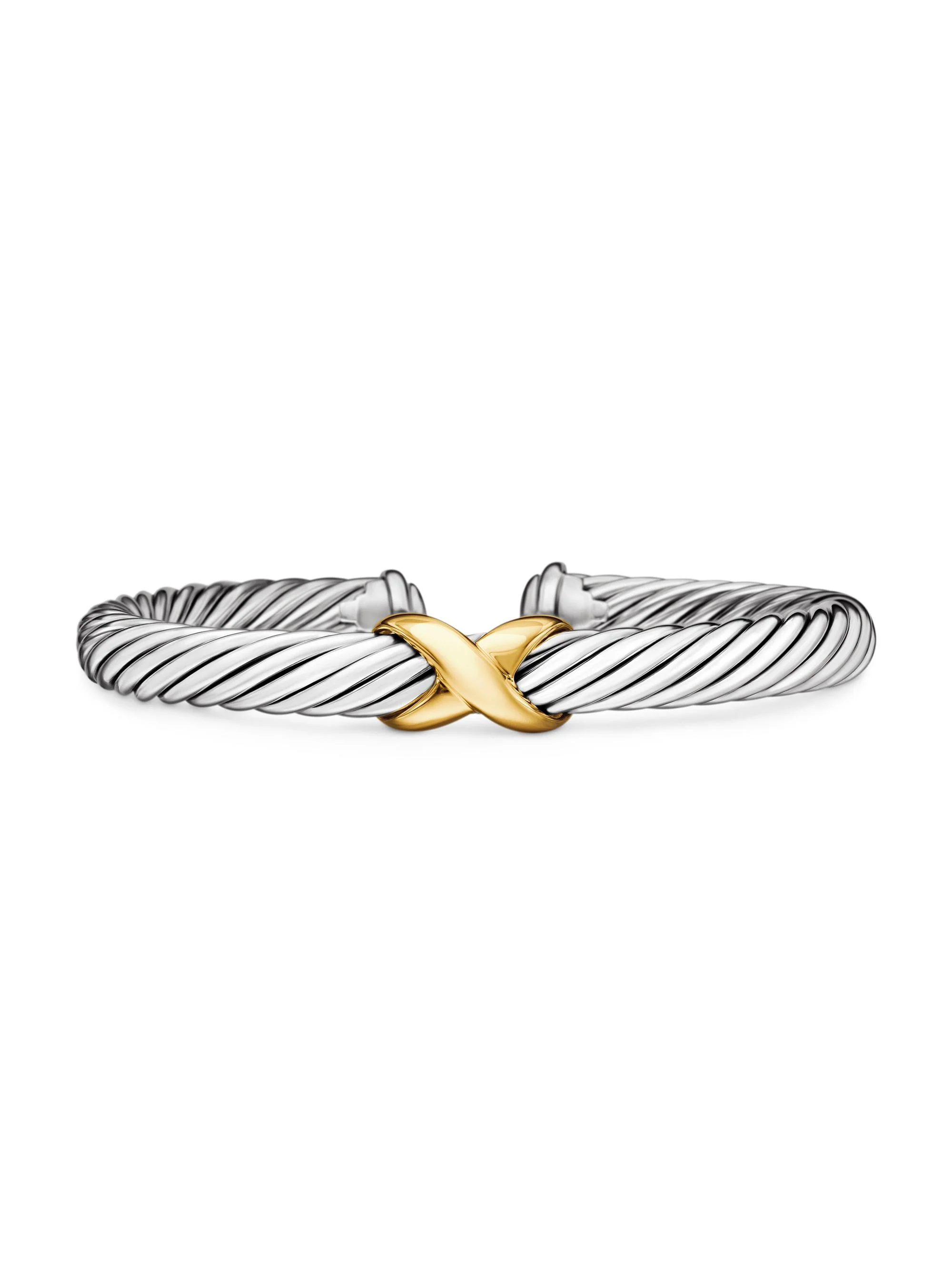 Women's X Crossover Bracelet with 14K Yellow Gold - 1