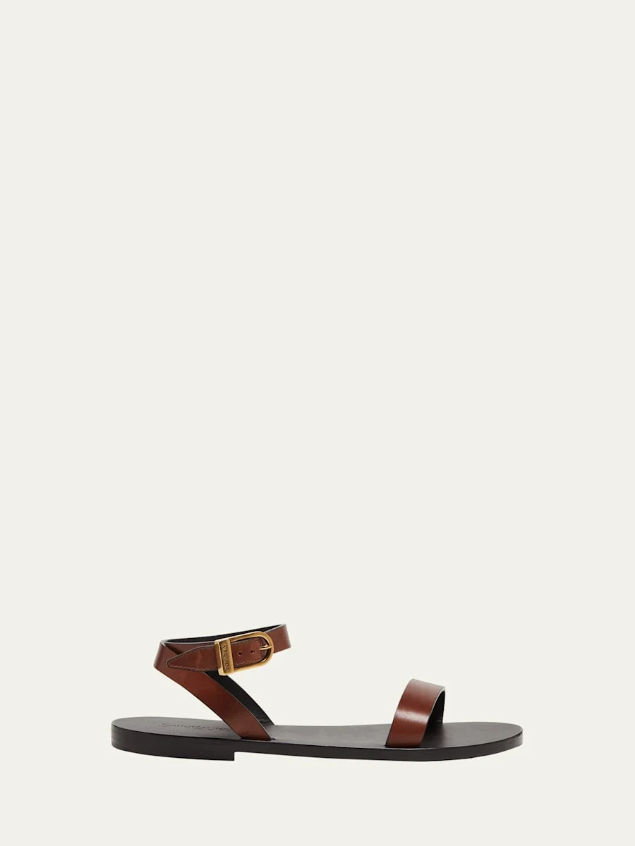 Sahara Leather Ankle-Strap Sandals - 1