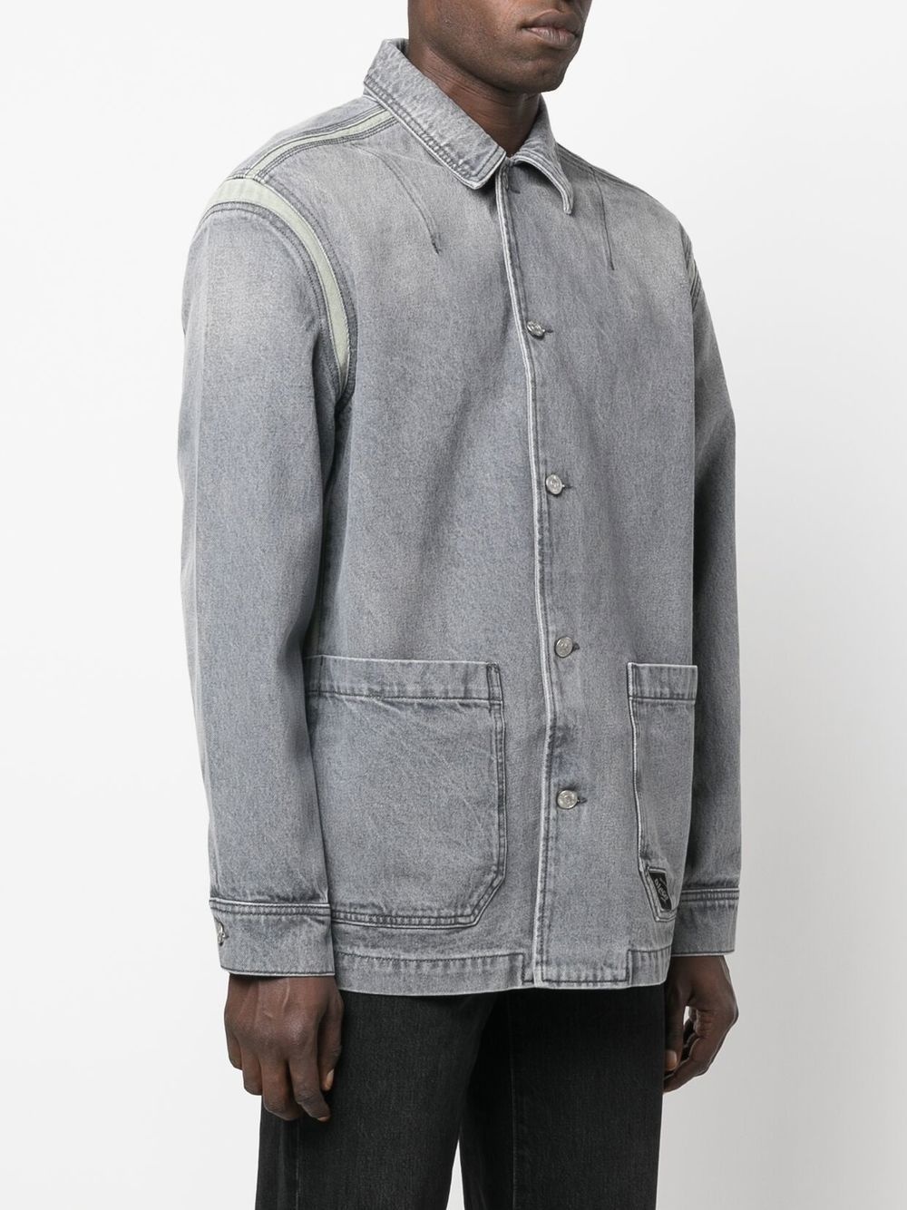 panelled denim jacket - 4