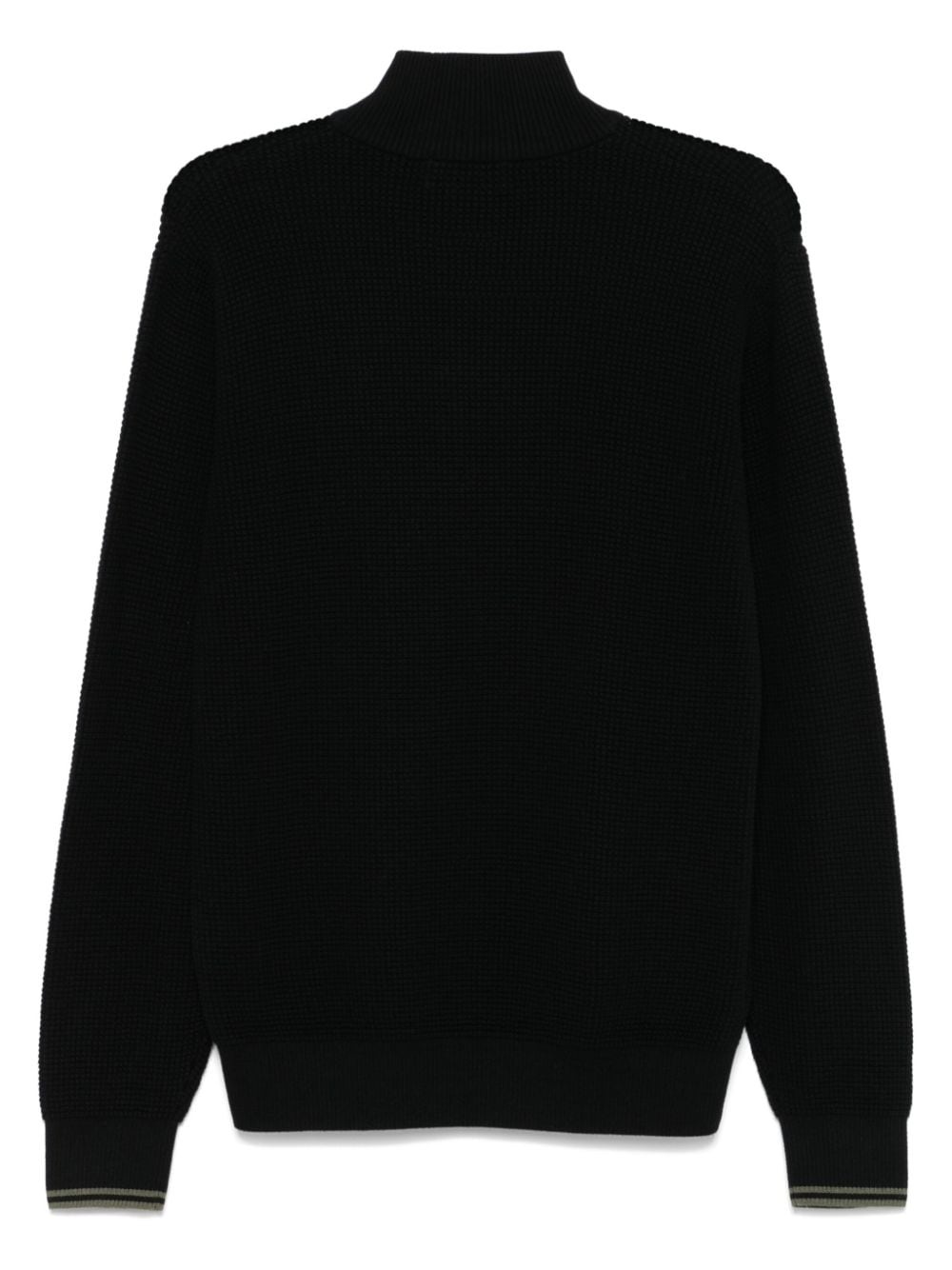 waffle-stitch half-zip sweater - 2