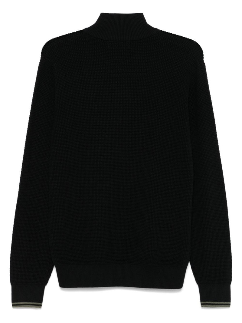 Fred Perry waffle-stitch half-zip sweater outlook