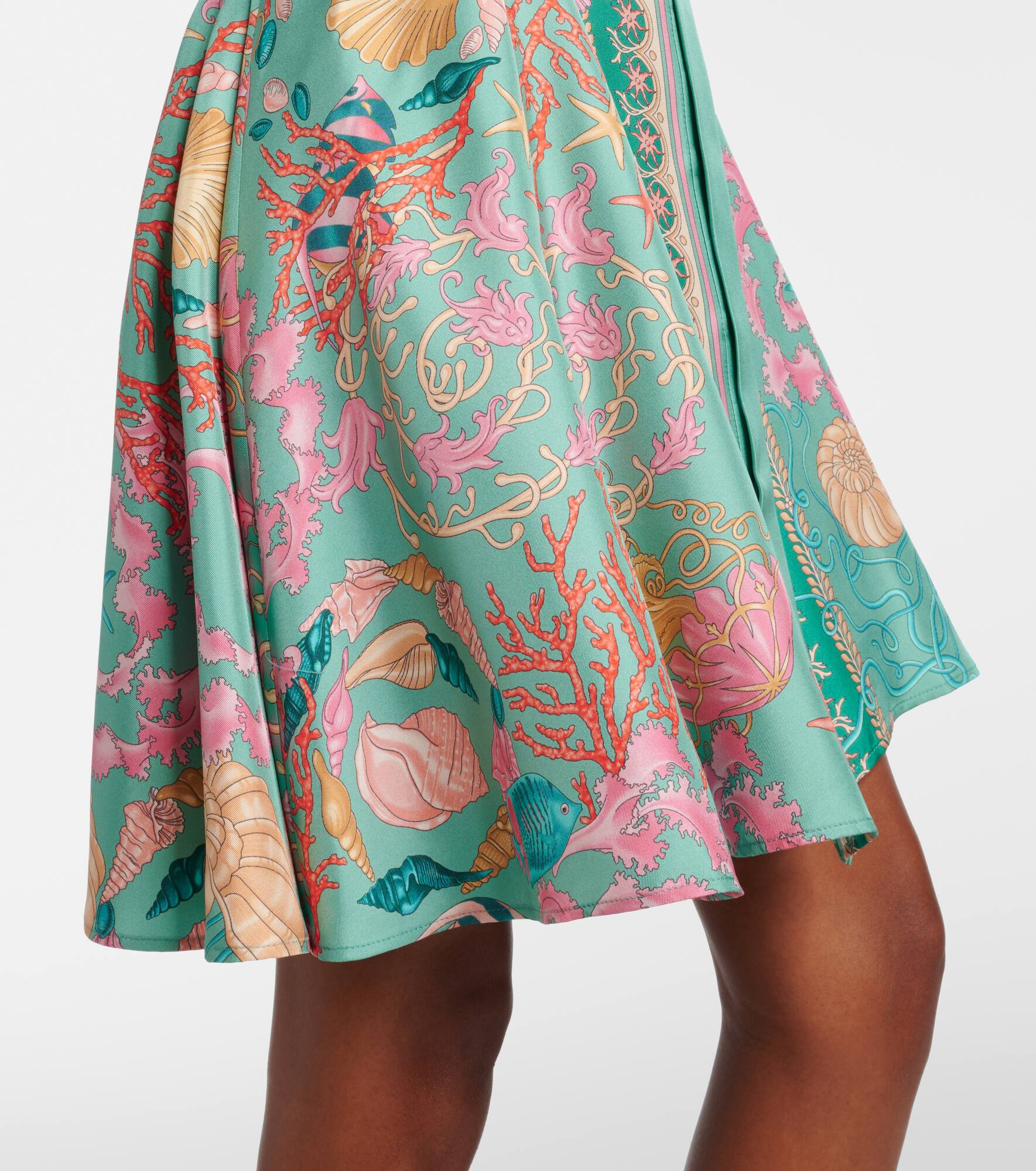 Underwater Barocco silk twill shirt dress - 5