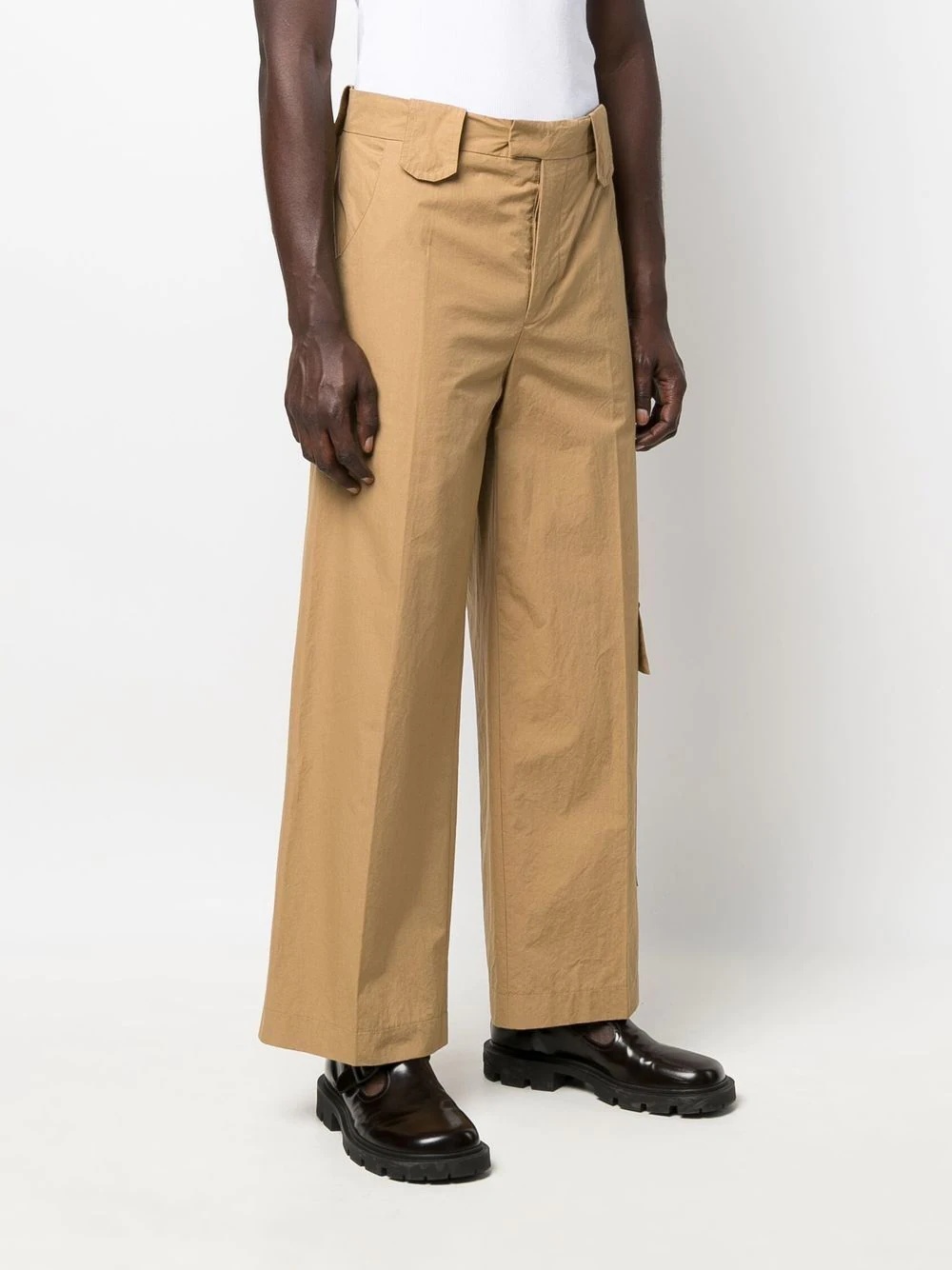 utility pocket wide-leg trousers - 3