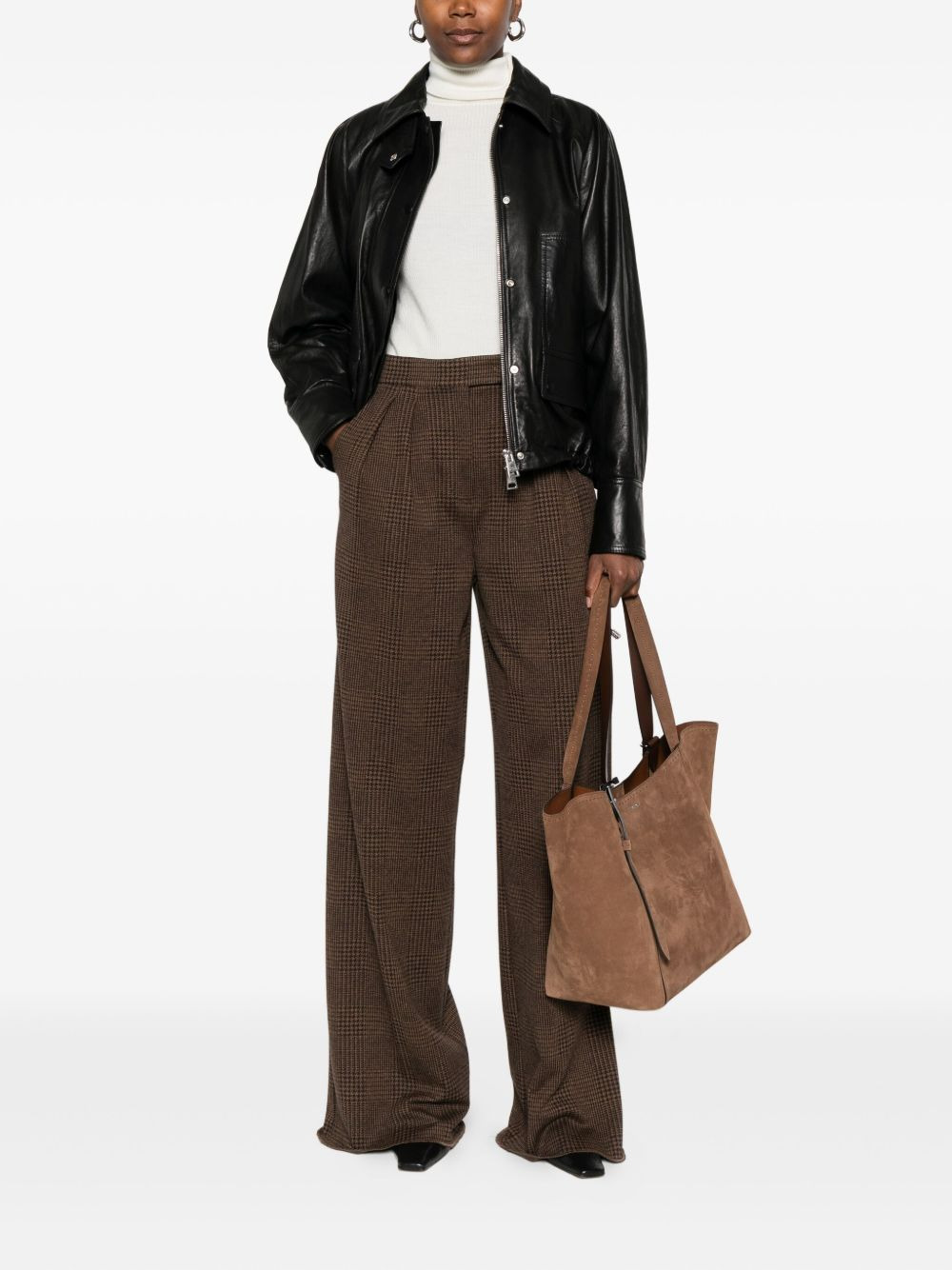 pleated-check trousers - 2