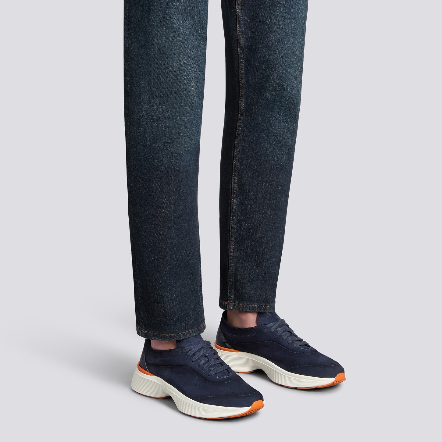 Men's blue suede and leather Bounce sneaker - 2