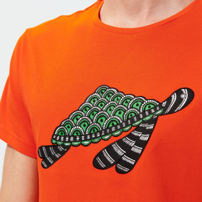 Men Cotton T-Shirt Turtle Swim - 5