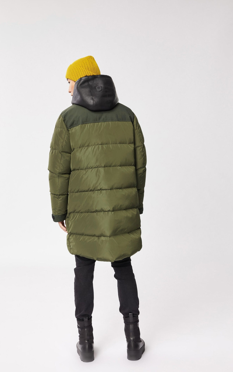 REYNOLD down coat with removable shearling bib and hood 7