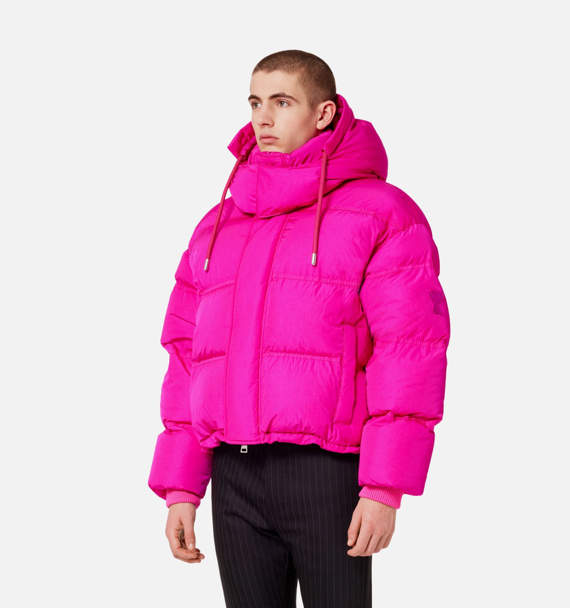 Down Jacket With Ami De Cœur Patch - 4