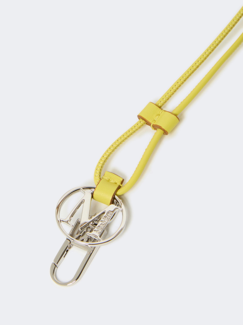 Max Mara Leather Monogram strap with pendant detail - YELLOW outlook