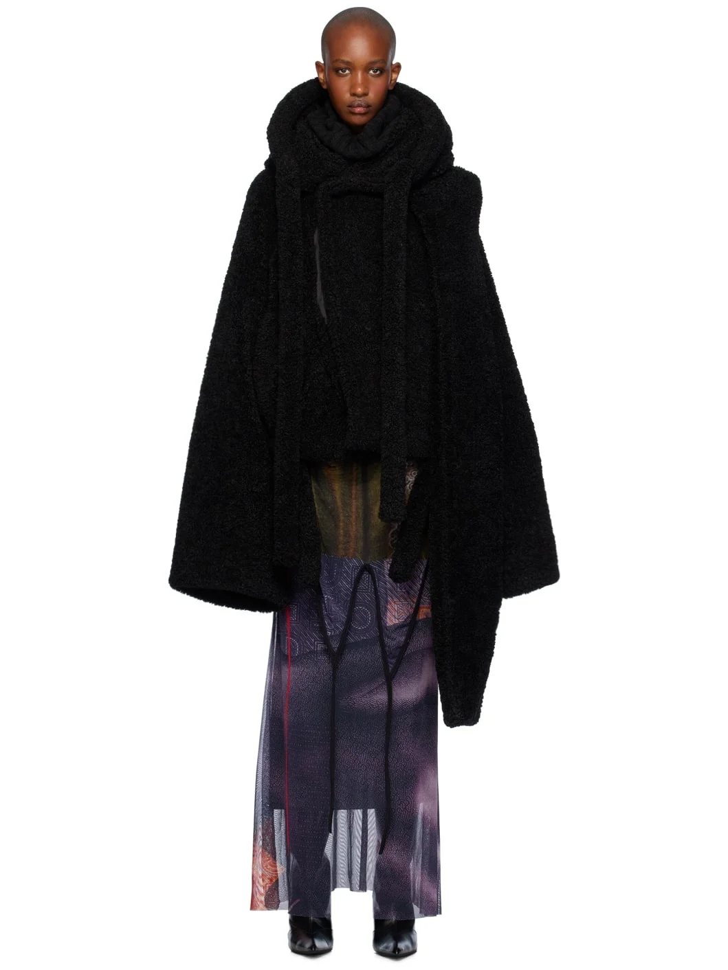 Black Wrap Teddy Short Jacket - 1