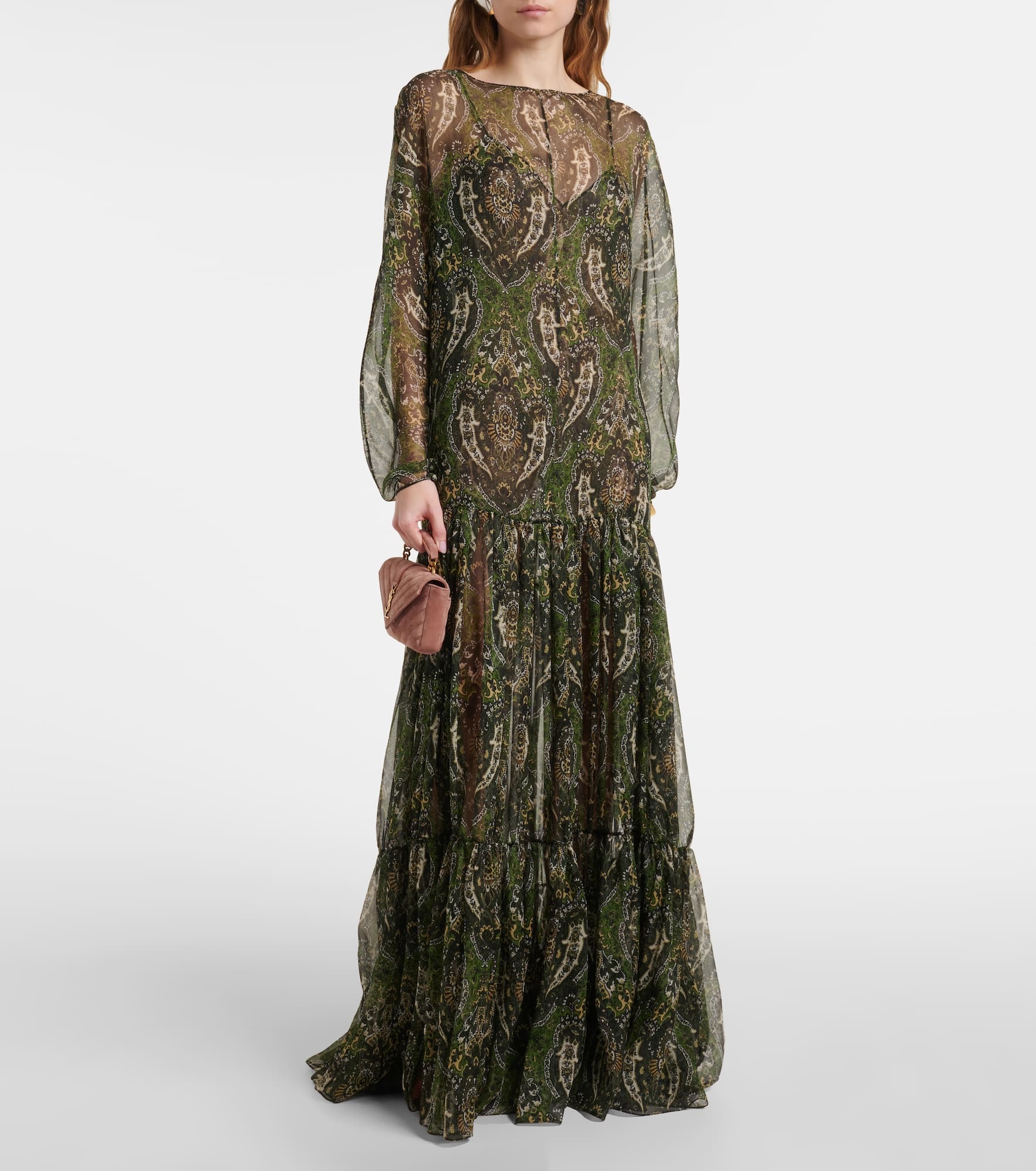 Paisley silk crépon maxi dress - 2