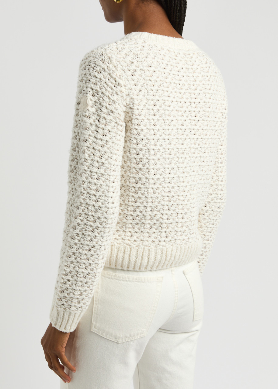 Moncler Logo Bouclé-knit Cotton-blend Jumper - 3
