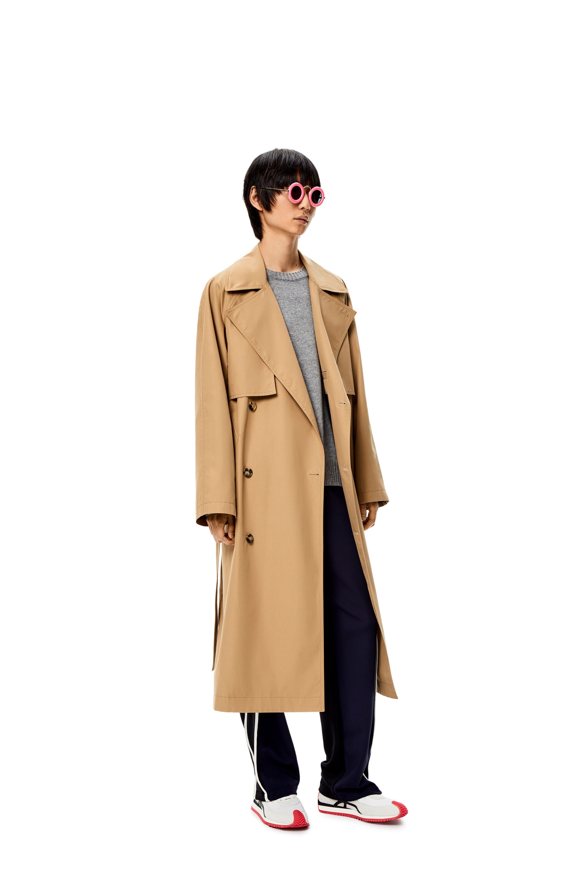 Double flap trench coat in cotton - 2