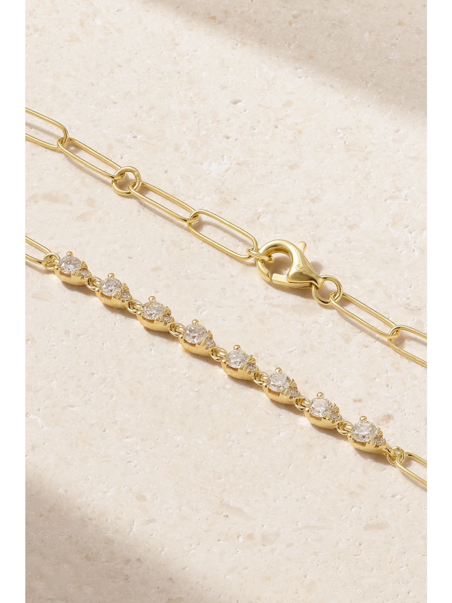 10-karat gold diamond bracelet Gold - 3