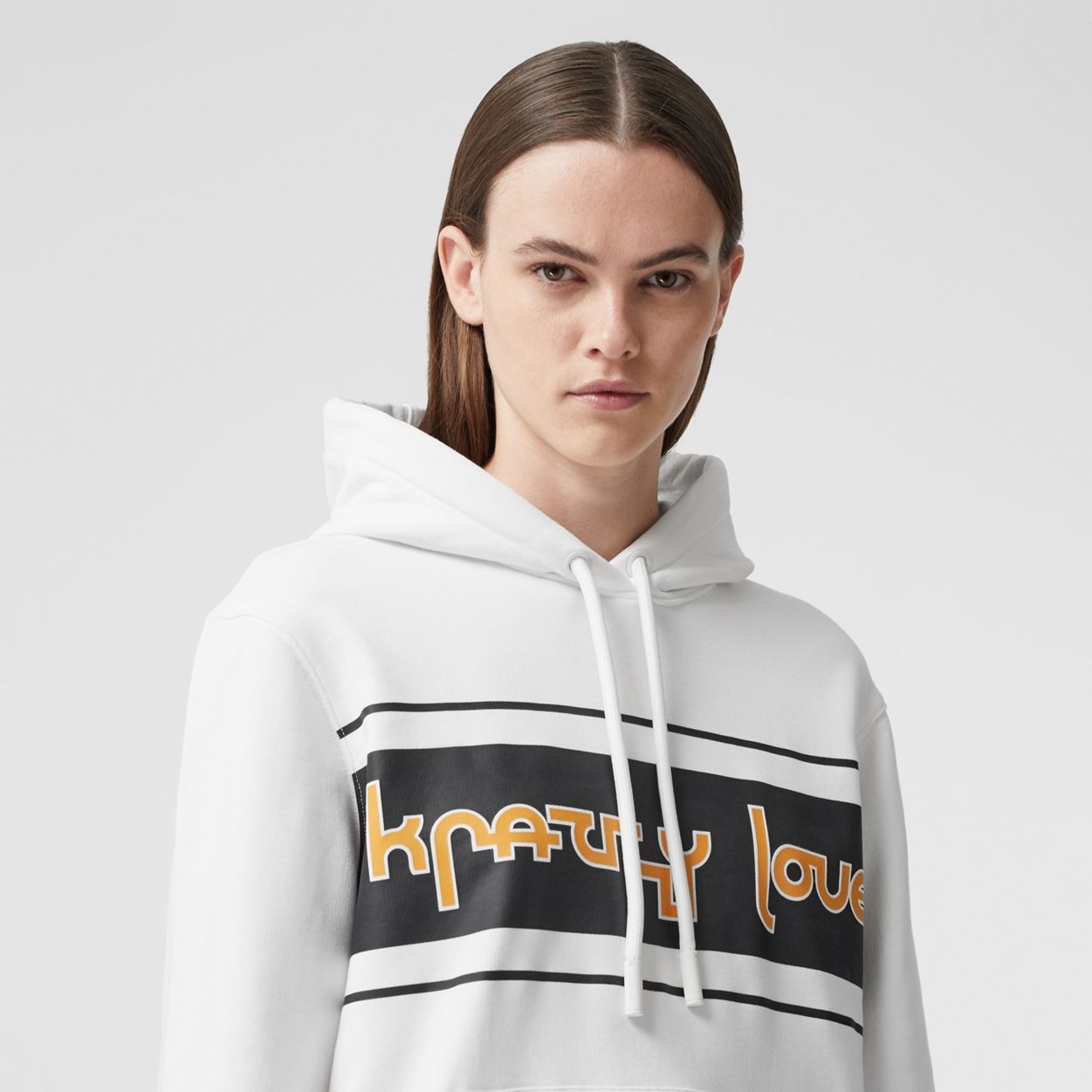 Slogan Print Cotton Oversized Hoodie - 3