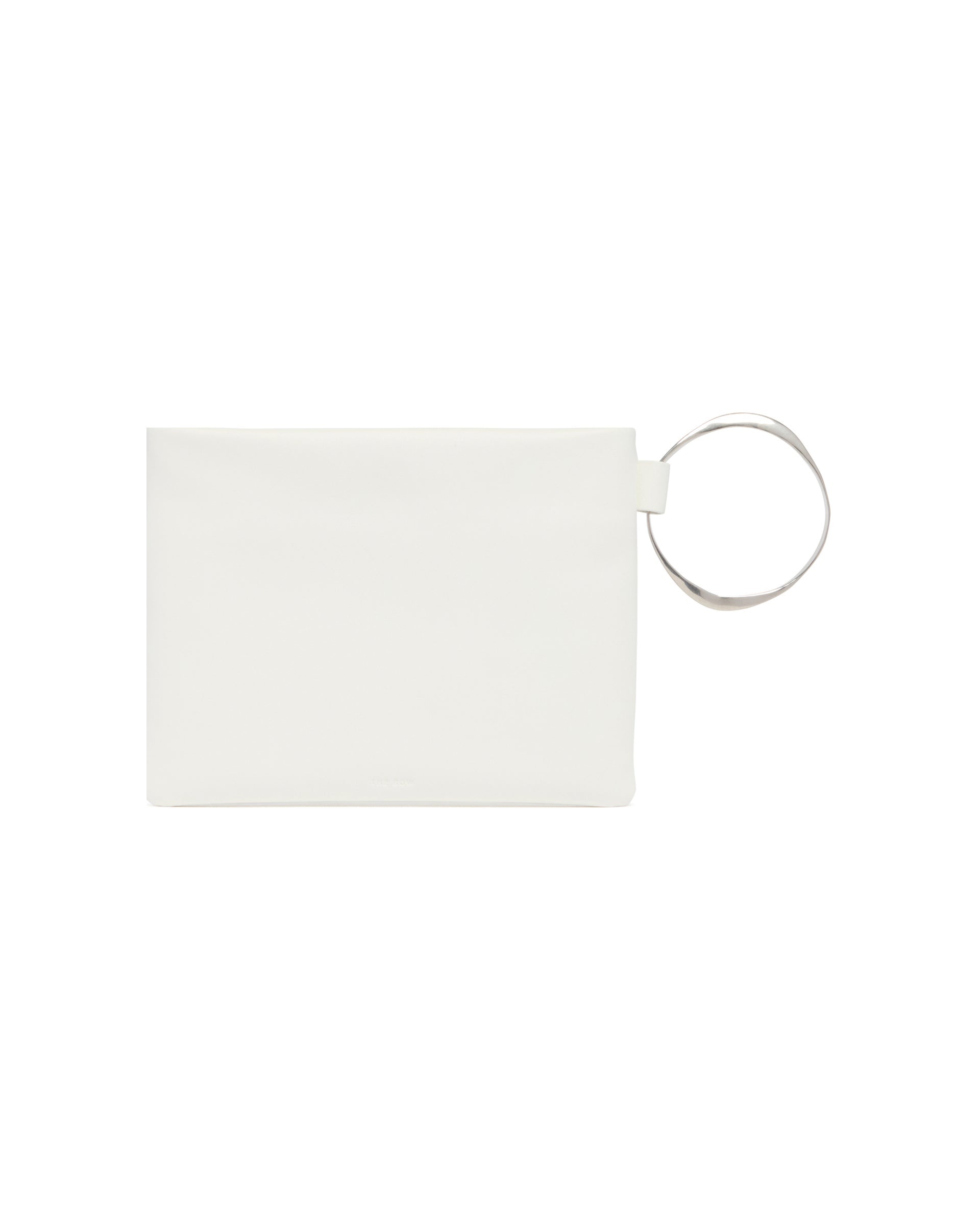 White Leather Clutch with Bracelet - 7
