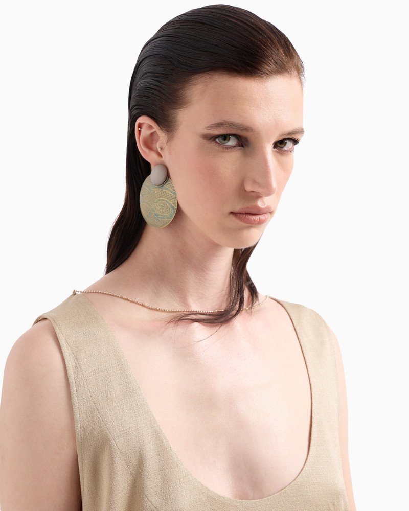 BRASS AND RESIN CLIP-ON EARRINGS 3