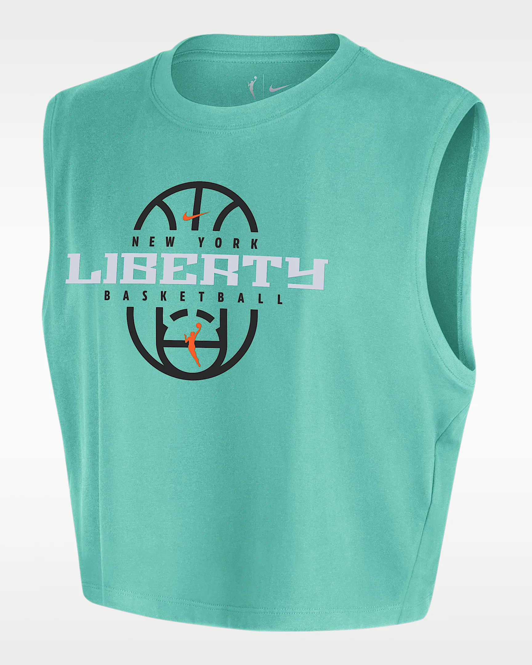 New York Liberty Nike Women's WNBA Authentic Sleeveless Cropped T-Shirt - 1