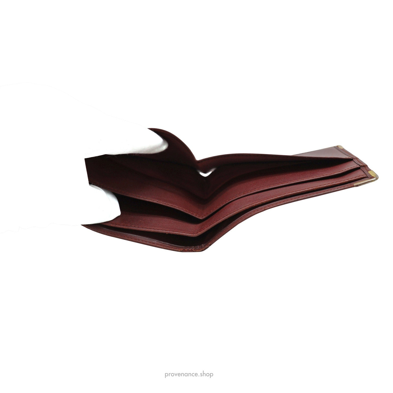 Cartier Bifold Wallet - Burgundy Calfskin Leather - 9