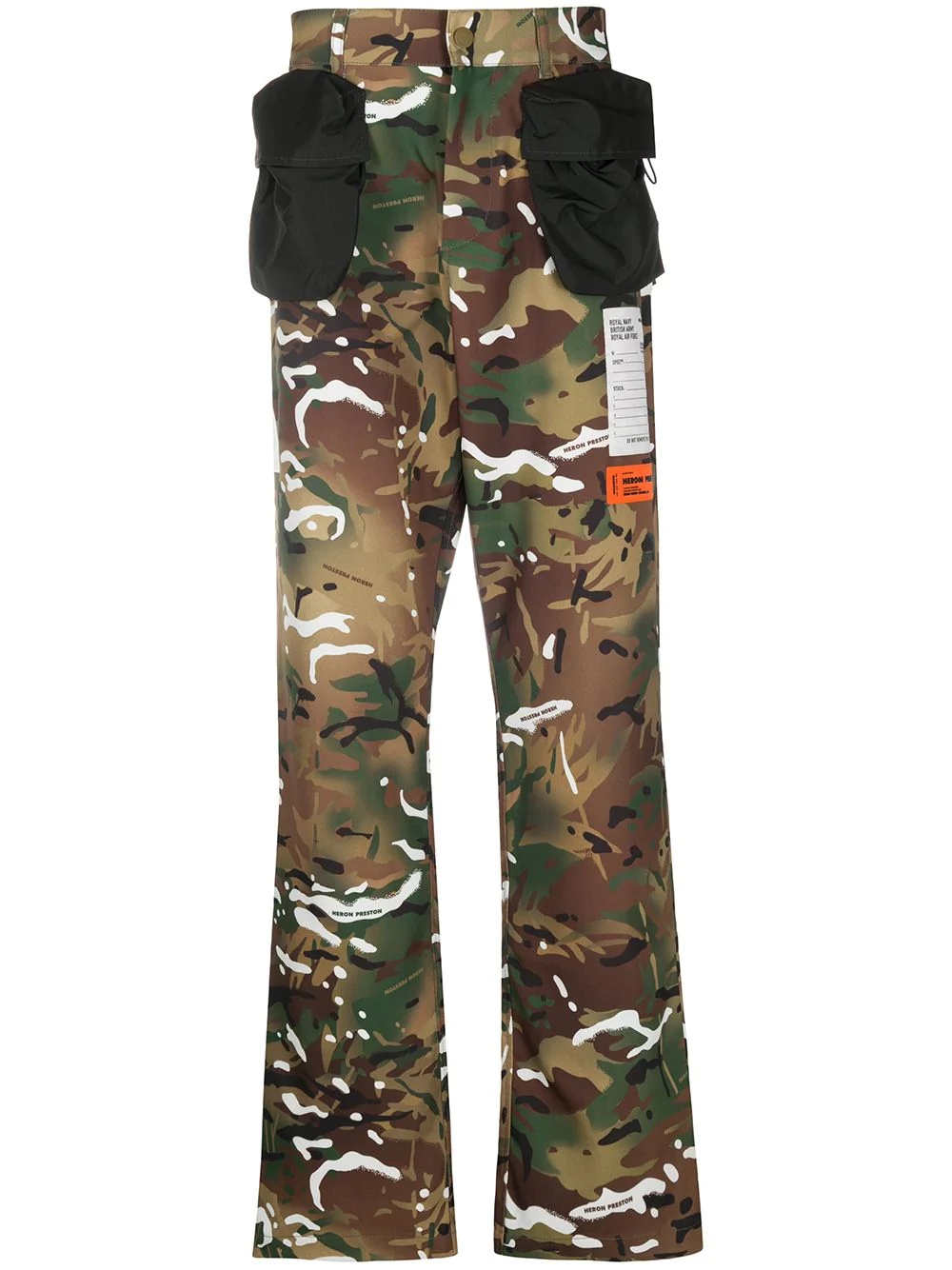 camouflage straight-leg trousers - 1