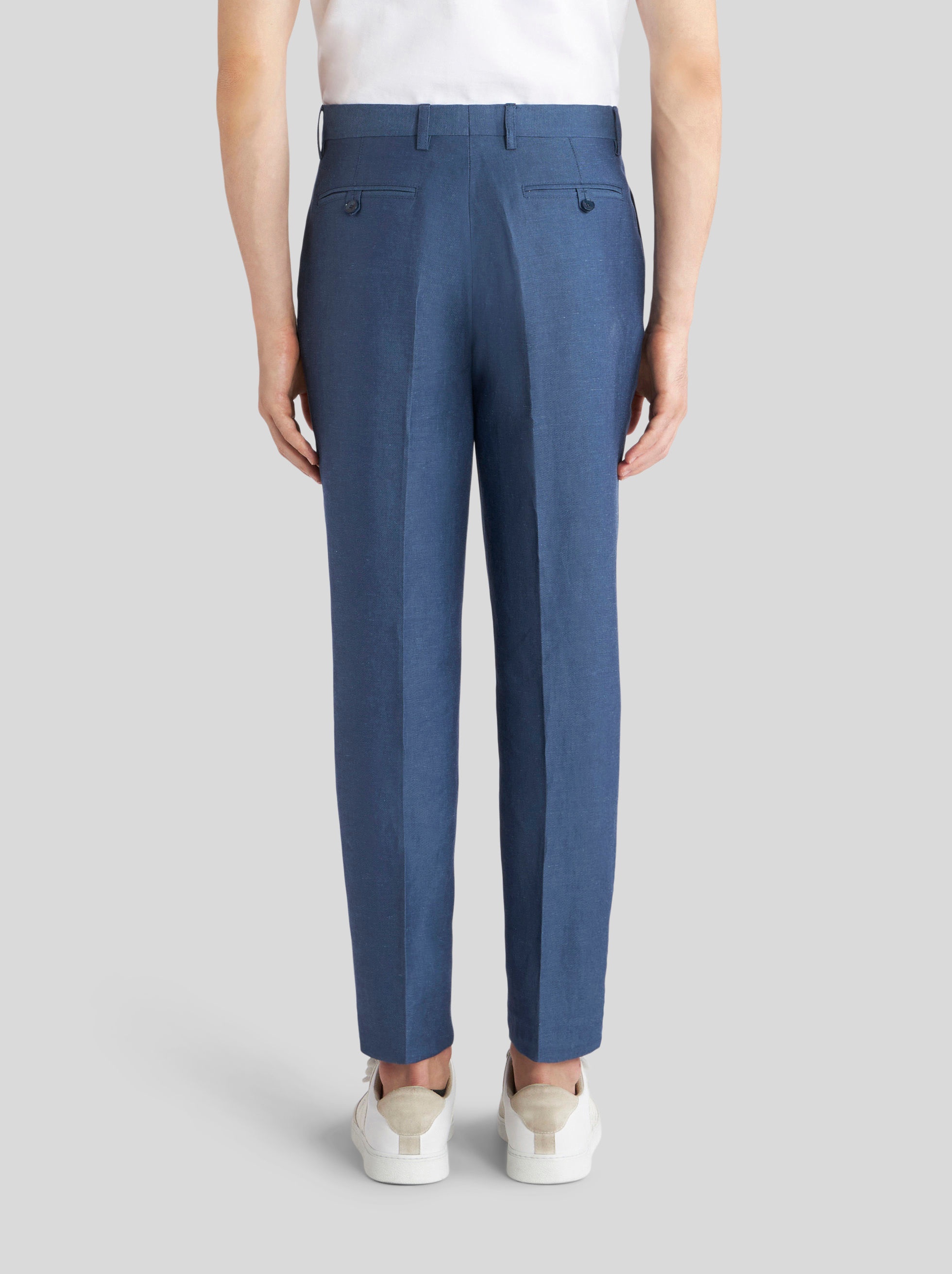 LINEN TROUSERS WITH TUCKS - 4