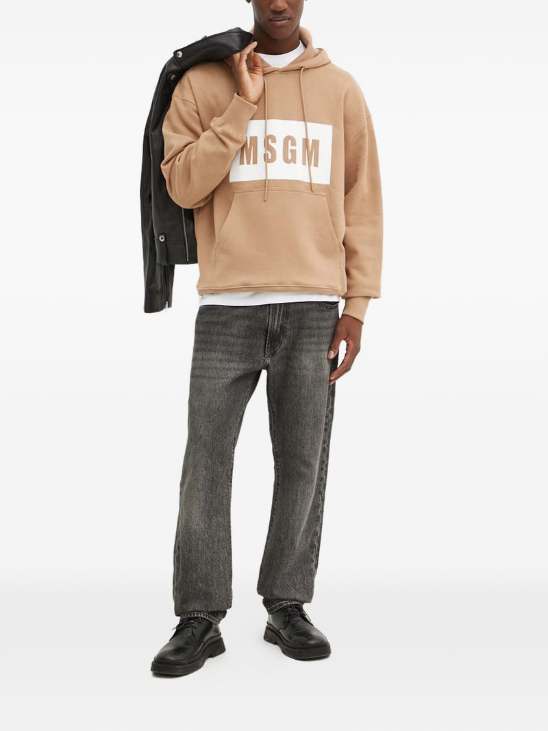 MSGM drawstring logo-print hoodie outlook