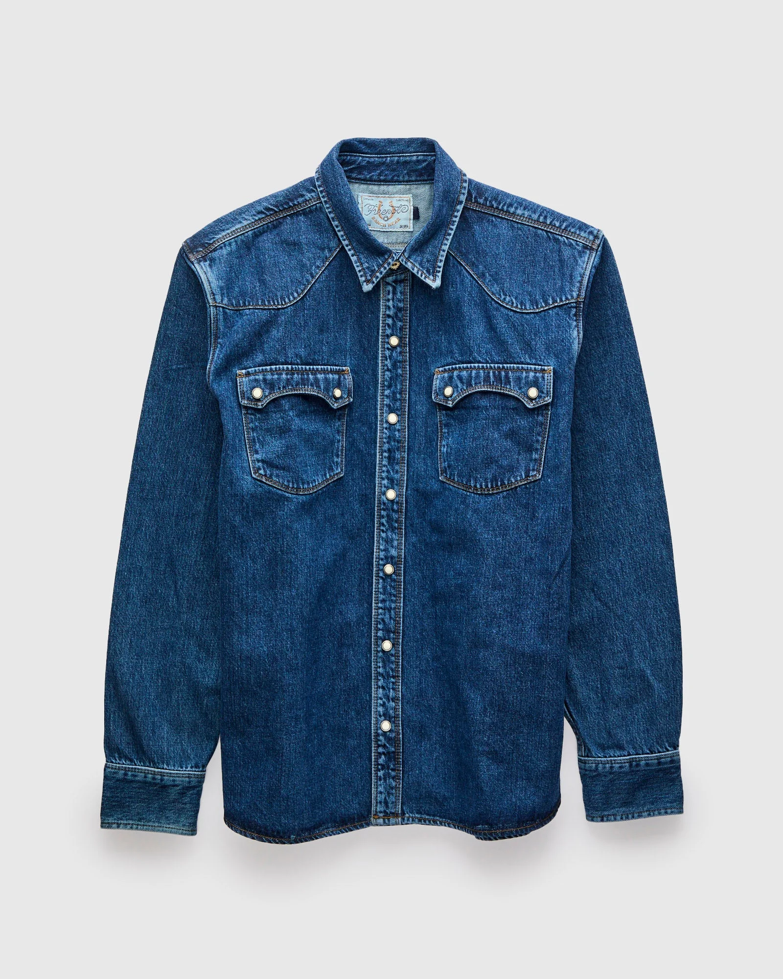 11oz Modern Western Shirt in Stonewash Indigo - 1